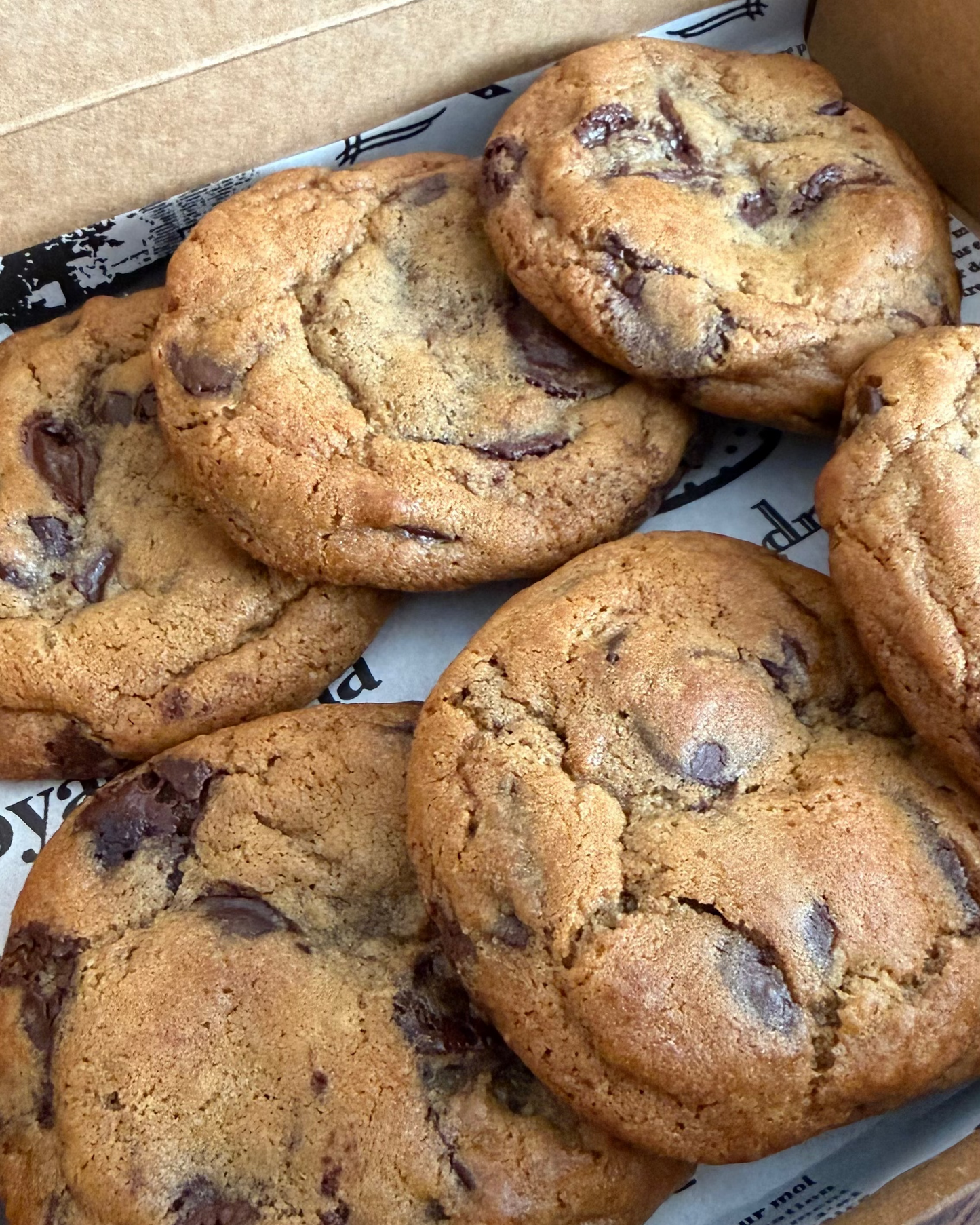 Dark Chocolate Chip Cookies, Box of 6